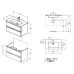 Ideal Standard Connect E pakabinama spintelė su praustuvu 815x470x505 mm