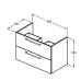 Ideal Standard Tempo 80 cm (800 x 440 x 550 mm) pakabinama spintelė su praustuvu 