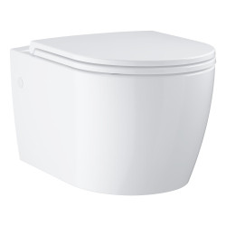 Baltos spalvos pakabinamas klozetas su dangčiu GROHE Bau Ceramic 103860SH00 Baltos spalvos pakabinamas klozetas su dangčiu GROHE Bau Ceramic 103860SH00