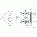 Ideal Standard Ceratherm 100 potinkinė termostatinė dušo sistema su 300 mm lietaus galva, matinė juoda