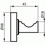 Ideal Standard IOM rankšluosčio kabliukas, matinė juoda