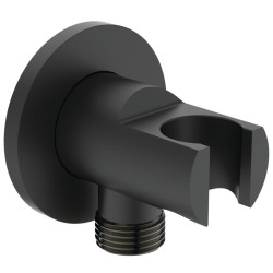 Ideal Standard dušo žarnos pajungimo alkūnė su laikikliu, matinė juoda Ideal Standard dušo žarnos pajungimo alkūnė su laikikliu, matinė juoda