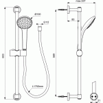 Ideal Standard Idealrain Soft dušo komplektas, matinė juoda