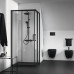 Ideal Standard CONNECT 2 dušo kabinos slankios durys (90 cm), aliuminio rėmas, matinė juoda (kaina už vienas duris)