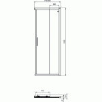 Ideal Standard CONNECT 2 dušo kabinos slankios durys (80 cm), matinė juoda (kaina už vienas duris)