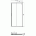Ideal Standard CONNECT 2 kvadratinės dušo kabinos slankios durys (100 cm), matinė juoda (kaina už vienas duris)