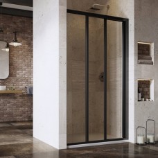Dušo durys, stumdomosios, trijų elementų | ASDP3-90 satinas+plastikas Pearl
