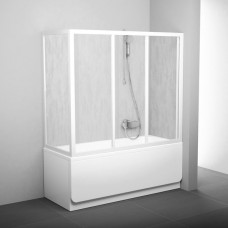 Stacionari&nbsp;sienelė voniai | APSV 80 balta+stiklas Grape