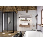 Stacionari vienos dalies sienelė BLSPS | BLSPS-80 blizgus+stiklas Transparent