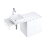 Plokštė Comfort 1200 prie spintelės SD Comfort 600 | Plokštė Comfort 1200 balta