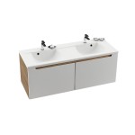 Spintelė po dviguba praustuve SD Classic 1300 | Praustuvo spintelė SD Classic 1300 balta/balta