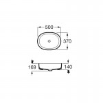 Roca Inspira Round pastatomas praustuvas, 50 x 37 cm, baltas A327520000-voniosguru.lt