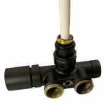 Kampinis vožtuvas rankšluosčių džiovintuvui Carlo Poletti, juodas matinis Kampinis vožtuvas rankšluosčių džiovintuvui Carlo Poletti, juodas matinis