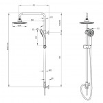 Virštinkinė dušo sistema Cascada su Hansgrohe Ecostat 1001 CL termostatiniu vonios maišytuvu ir pripilymu voniai