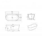 Laisvai pastatoma akrilinė vonia Lavita Mijas 1600