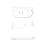 Laisvai pastatoma akrilinė vonia Lavita Caldera dešinė 1600x750x580 Laisvai pastatoma akrilinė vonia Lavita Caldera dešinė 1600x750x580