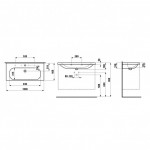 Laufen LUA pakabinamas praustuvas 100 x 46 cm