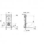 Laufen WC rėmas INEO su chrome klavišu HORIZON ir Laufen MEDA pakabinamas unitazas + dangtis