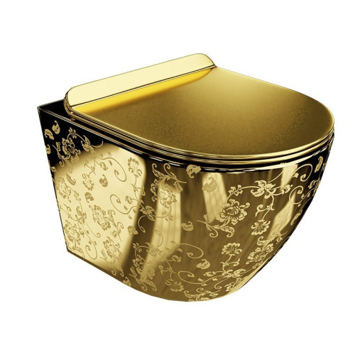 Pakabinamas klozetas Lavita Sofi Slim Golden Eye, auksinis Pakabinamas klozetas Lavita Sofi Slim Golden Eye, auksinis