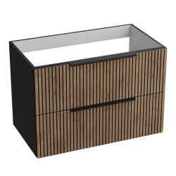 Pakabinama vonios spintelė Lavita Oklahoma Wood 80 cm, juoda matinė