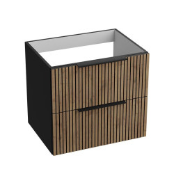 Pakabinama vonios spintelė Lavita Oklahoma Wood 60 cm, juoda matinė