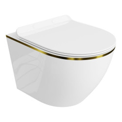 Pakabinamas klozetas Lavita Sofi Slim Gold Line 3.0, baltas blizgus Pakabinamas klozetas Lavita Sofi Slim Gold Line 3.0, baltas blizgus