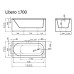 Vispool akmens masės vonia Libero  1700x800mm ir 1800x800mm 