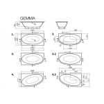 Vispool akmens masės vonia GEMMA 1690×1120×645 mm