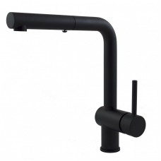 Maišytuvas plautuvei su ištraukiama žarna Paffoni Light juodas matinis