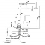 Maišytuvas plautuvei su ištraukiama žarna Paffoni Light juodas matinis