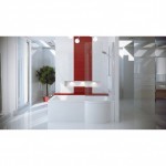 Akrilinė vonia Besco Inspiro 170cm su pasukama stiklo sienele