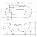 Besco Otylia 1600x770mm ir 1700x770mm vonia iš kompozicinės medžiagos