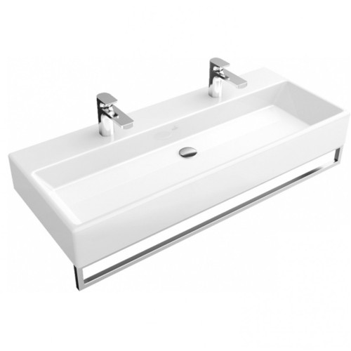 Pakabinamas praustuvas Villeroy & Boch Memento 120x47 cm, su 2 skylėmis maišytuvams, pasirenkama danga