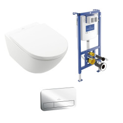 Pakabinamo WC komplektas Villeroy & Boch Subway 3.0 TwistFlush su CeramicPlus danga ir chromo mygtuku ViConnect (92249061) Pakabinamo WC komplektas Villeroy & Boch Subway 3.0 TwistFlush su CeramicPlus danga ir chromo mygtuku ViConnect (92249061)
