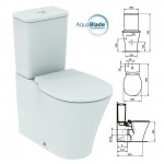 Pastatomas klozetas Ideal Standard CONNECT AIR Aquablade®, su lėtai nusileidžiančiu dangčiu