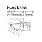 Vispool akmens masės vonia Piccola 1575x950 mm-voniosguru.lt