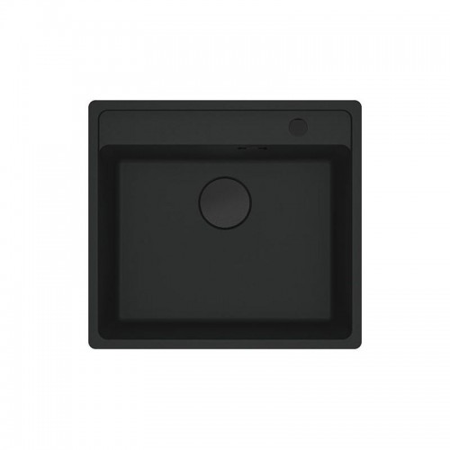 Granitinė plautuvė Franke Maris, MRG 610-52 A, Juoda matinė, juodas ekscentrinis ventilis