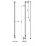 Elektrinis rankšluosčių džiovintuvas PMH Ole 10x170,8 cm, nerūdijantis plienas, OL1SS