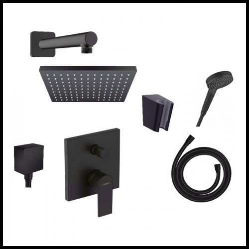 Potinkinis dušo komplektas HANSGROHE Vernis Shape 230 juodas matinis