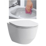 Potinkinis Grohe 5in1 rėmas su juodu mygtuku, fresh konteineriu, klozetu Laufen Pro New Rimless