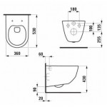 Potinkinis Grohe 5in1 rėmas su juodu mygtuku, fresh konteineriu, klozetu Laufen Pro New Rimless