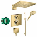 Potinkinis termostatinis dušas 6 in 1 komplekte HANSGROHE Raindance E 300, poliruoto aukso