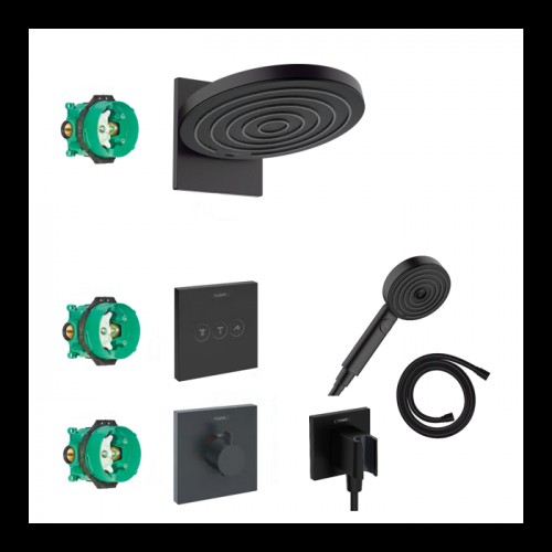 Potinkinis termostatinis dušas 7 in 1 komplekte HANSGROHE Pulsify S 260, 2jet, Matt Black
