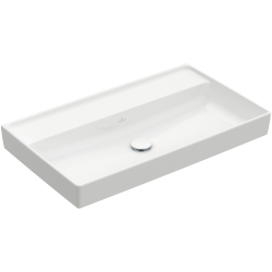 Praustuvas Villeroy & Boch Collaro 80x46.5 cm, be skylės maišytuvui, be perpylimo, CeramicPlus, TitanCeram (White Alpin)