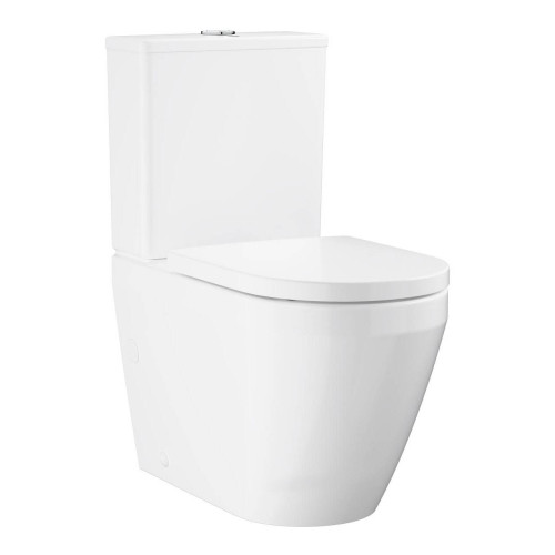 Pastatomas unitazas EURO CERAMIC Triple Vortex su lėtai nusileidžiančiu dangčiu, baltas
