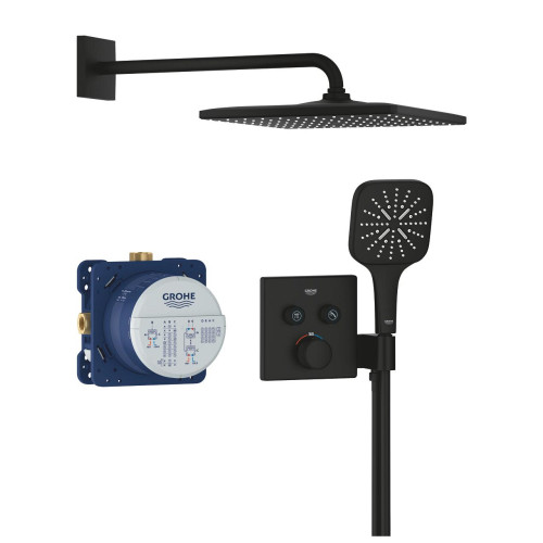Dušo komplektas GROHE Grohtherm SmartControl su Rainshower Mono 310 Cube dušo galva, matinės juodos spalvos Dušo komplektas GROHE Grohtherm SmartControl su Rainshower Mono 310 Cube dušo galva, matinės juodos spalvos