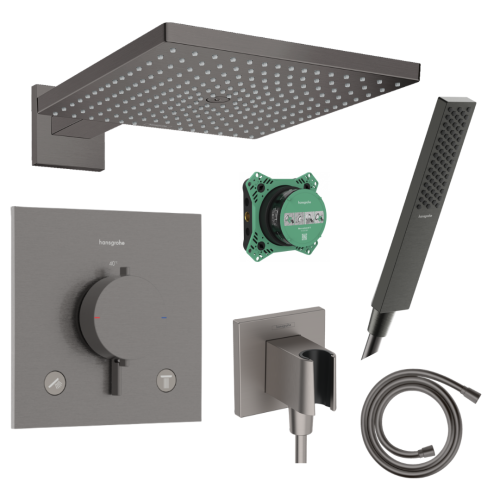 Potinkinė dušo sistema Hansgrohe Raindance E Brūžintas Juodas Chromas Potinkinė dušo sistema Hansgrohe Raindance E Brūžintas Juodas Chromas