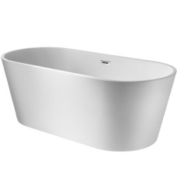 Akrilinė vonia Corsan S041XL Olvena 170x75cm laisvai pastatoma, chromo spalvos sifonas Akrilinė vonia Corsan S041XL Olvena 170x75cm laisvai pastatoma, chromo spalvos sifonas