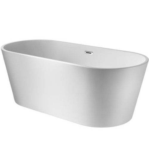 Akrilinė vonia Corsan S041XL Olvena 170x75cm laisvai pastatoma, chromo spalvos sifonas