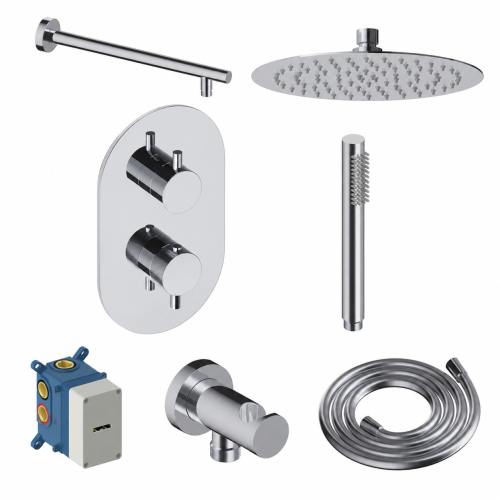 Potinkinė termostatinė dušo sistema su dušo galva Sanycces Loop K, su PVC žarna (spalvų pasirinkimas) Potinkinė termostatinė dušo sistema su dušo galva Sanycces Loop K, su PVC žarna (spalvų pasirinkimas)